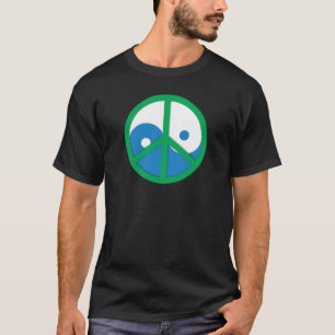 T-shirt Yin-Yang com sinal de paz