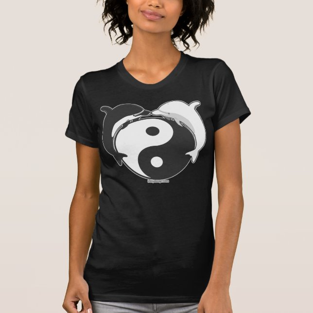 T-shirt Yin Yang Dolphins Black/White (Frente)