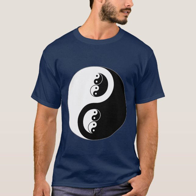 T-shirt Yin Yang em azul escuro (Frente)