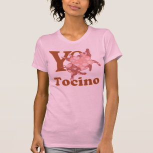 T-shirt Yo Amo Tocino Espanhol Eu adoro porco voador BACON