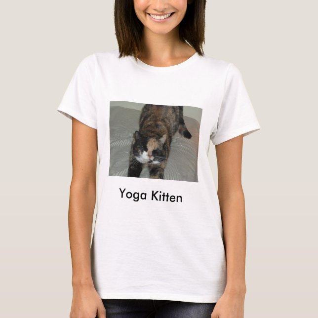 T-shirt Yoga Calico Cat (Frente)
