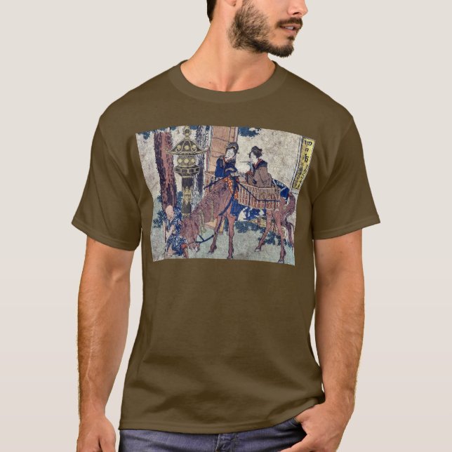 T-shirt Yokkaichi por Katsushika, Hokusai Ukiyoe (Frente)