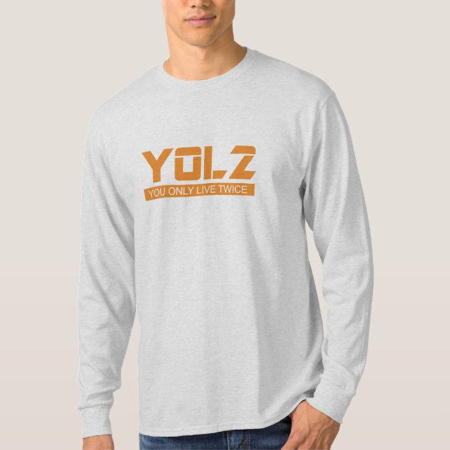 T-shirt YOL2 você vive somente duas vezes laranja das (Frente)