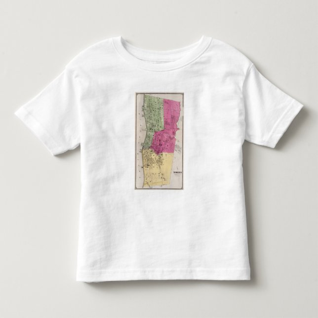 T-shirt Yonkers, atlas de NY (Frente)