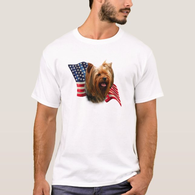 T-shirt Yorkshire Terrier Flag (Frente)