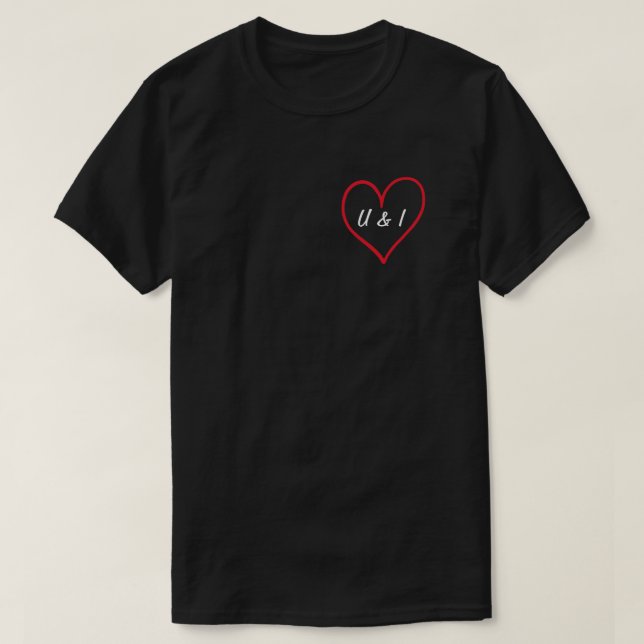 T-shirt You and I (preta) (Frente do Design)