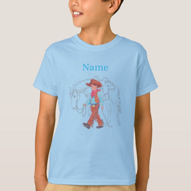 T-Shirt Young Cowboy and Horse (Frente)