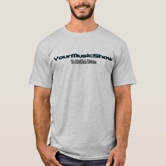 T-shirt YourMusicShow com cinzas do slogan