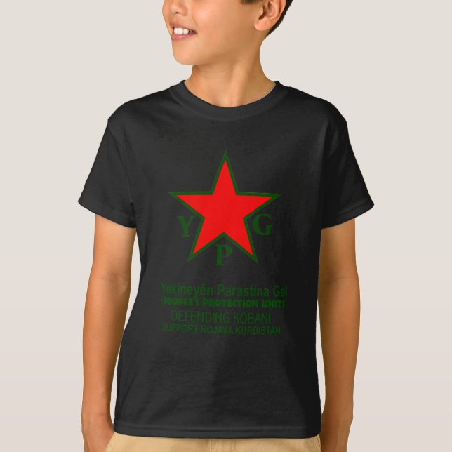 T-shirt ypg-ypj - kobani do apoio - claro (Frente)
