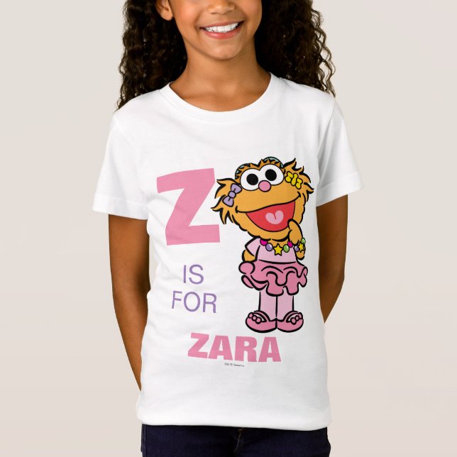 T-shirt Z é para Zoe | Adicione seu nome (Frente)