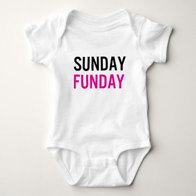 T-shirt Zazzle Sunday Funday Baby One Piece (Frente)