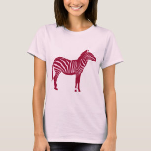 T-shirt Zebra - Borgonha e Rosa