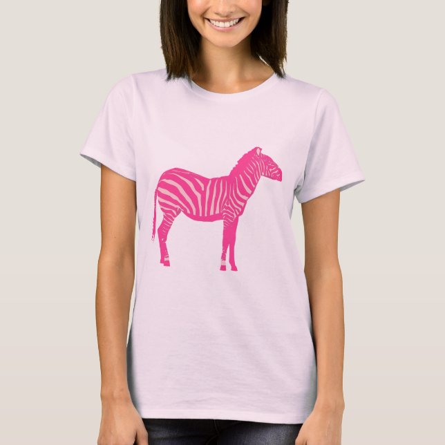T-shirt Zebra - Fuchsia e rosas claro (Frente)