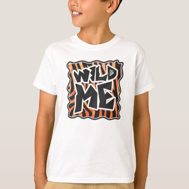 T-shirt Zebra Preta e Laranja Selvagem (Frente)