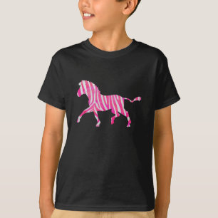 T-shirt Zebra Rosa Quente e Silhueta Branca