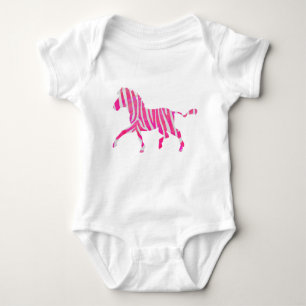 T-shirt Zebra Rosa Quente e Silhueta Branca