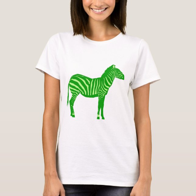 T-shirt Zebra - Sombras do Verde limão (Frente)