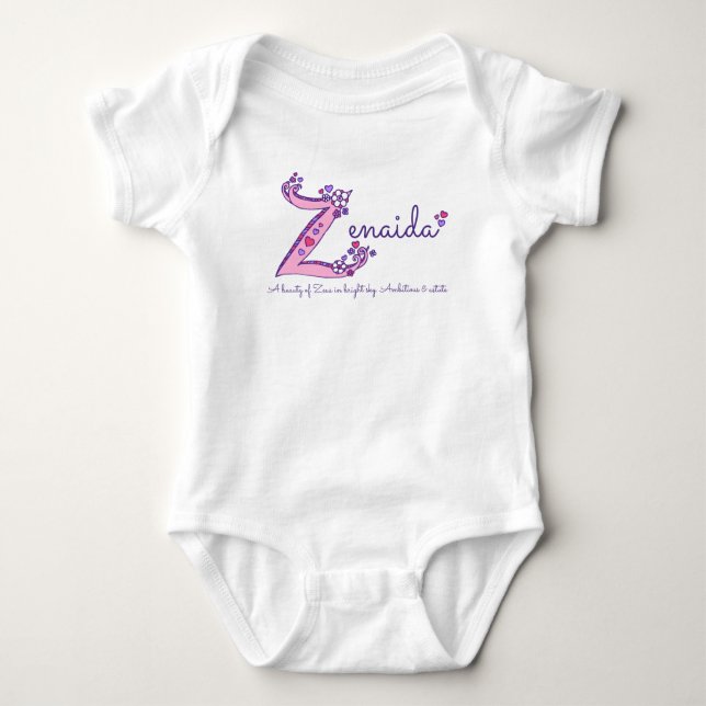T-shirt Zenaida Girl Z name significa custom tee (Frente)