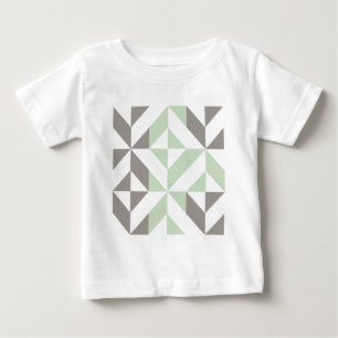 T-shirt ZigZag Geométrico de Sage Green e Silver