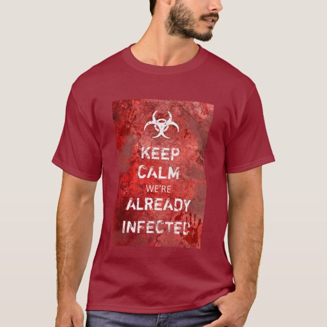 T-shirt Zombie Apocalypse Fique Calmo (Frente)