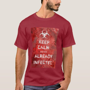 T-shirt Zombie Apocalypse Mantenha Calmo Halloween