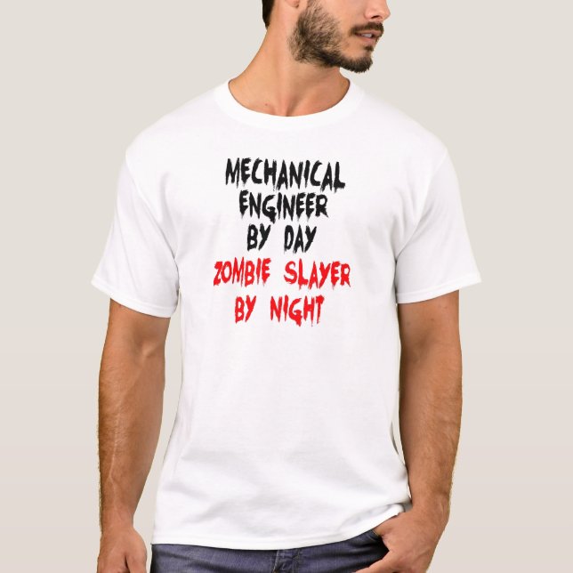 T-shirt Zombie Engenheiro Mecânica (Frente)