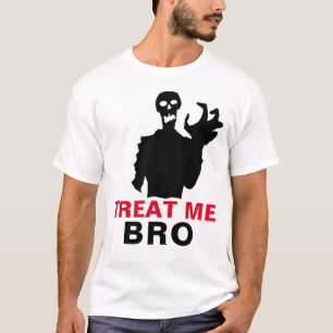 T-shirt Zombie Trate-Me Irmão Halloween Engraçado, persona