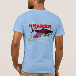 T-shirt zona de tubarões selvagens legal