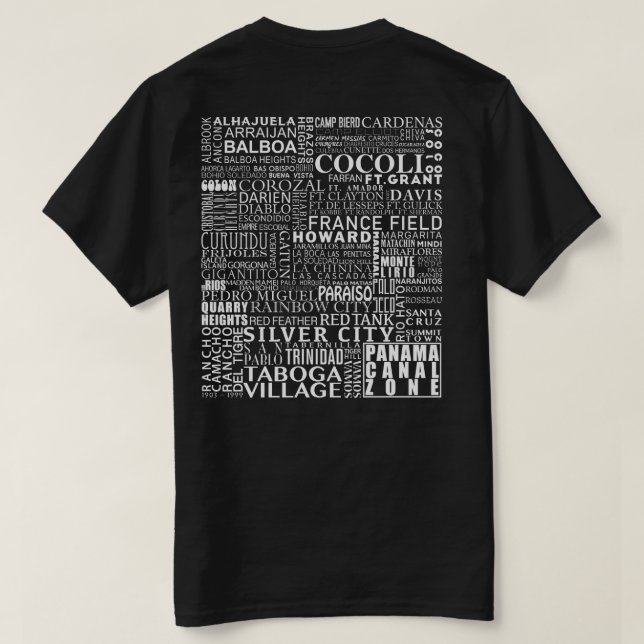 T-shirt Zona do Canal do Panamá em Cada Local (Verso do Design)