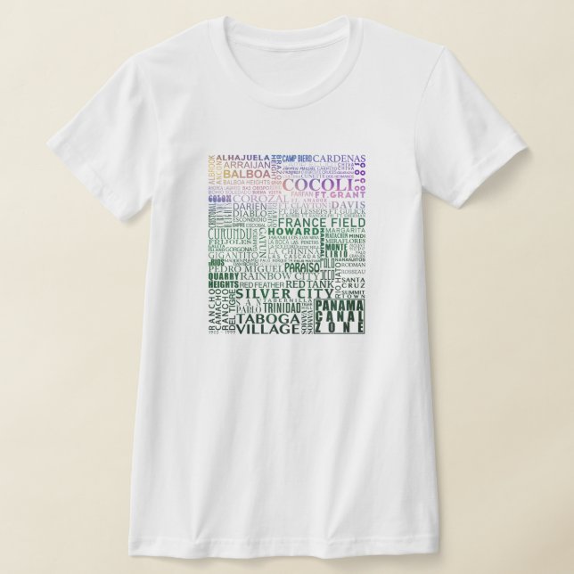 T-shirt Zona do Canal do Panamá em Cada Local (Sunset Trop (Postura )