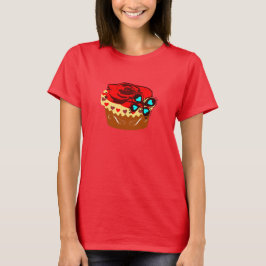 T-shirts °ღ★Camiseta Red-Rose Choco-Cupcake Burnout★ღ°