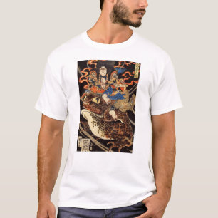 T-shirts 侍 と 化 蛙, 国 芳 Samurai e Sapo Giant, Kuniyoshi, Ukiy