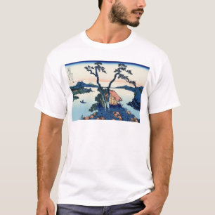 T-shirts 信州諏訪湖, opinião Monte Fuji do 北斎 do