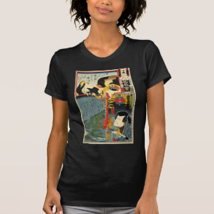 T-shirts 化け猫, gato do monstro do 豊国, Toyokuni, Uk