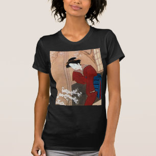 T-shirts 桜の花と女, flores de cerejeira do 春章 e u