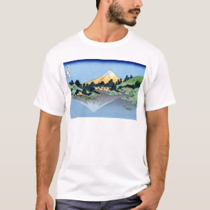 T-shirts 甲州三坂水面, opinião Monte Fuji do 北斎 