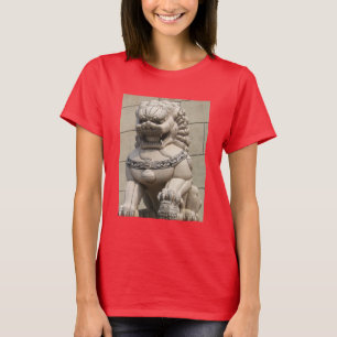 T-shirts 石 de Cão do Leão da Guardiã Chinesa 獅