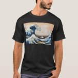 T-shirts 神奈川沖浪裏, grande onda do 北斎, Hokusai<br><div class="desc">Katsushika Hokusai (outubro ou novembro de 1760 - 10 de maio de 1849) era um artista, um pintor do ukiyo-e e um printmaker japoneses do período de Edo. Em seu tempo, era o perito principal de Japão na pintura chinesa. O nascer em Edo (agora Tokyo), Hokusai é o mais conhecido...</div>