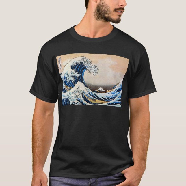 T-shirts 神奈川沖浪裏, grande onda do 北斎, Hokusai (Frente)