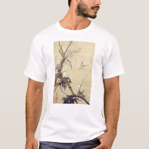 T-shirts 竹に鳥, pássaro do 其一 e bambu, Kiitsu, art
