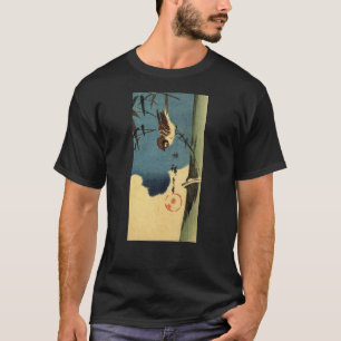 T-shirts 竹 に 雀, 重 Bamboo e Sparrow, Hiroshige, Ukiyo-e