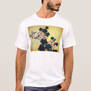 T-shirts 芙蓉に雀, hibiscus Mutabilis do 北斎 e parda