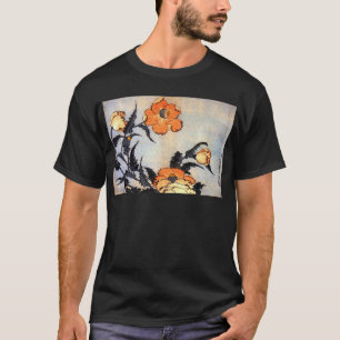 T-shirts 芥子の花, papoilas do 北斎, Hokusai, Ukiyoe