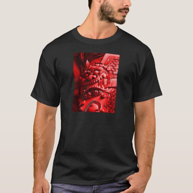 T-shirts 赤鬼 da máscara de Oni do samurai (Frente)