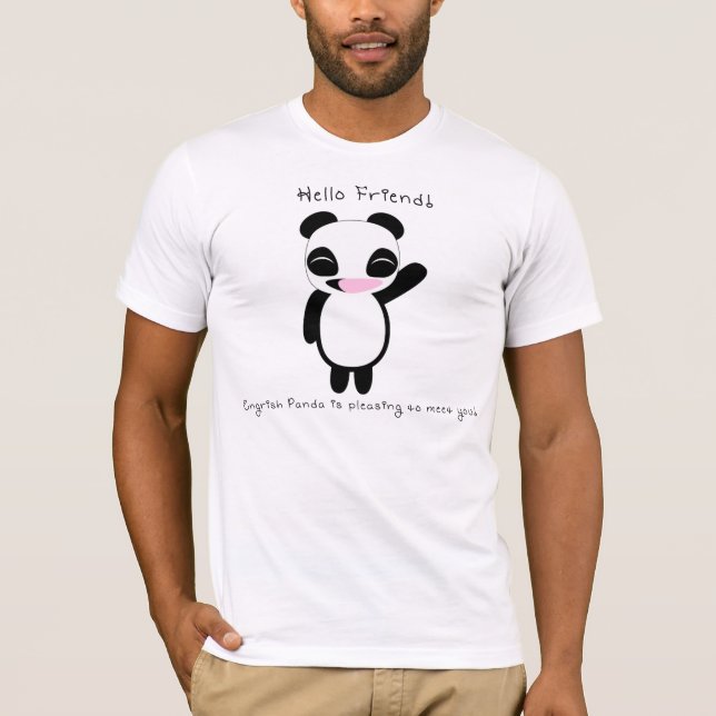 T-shirts 01 - A panda de Engrish é agradável encontrá-lo! (Frente)