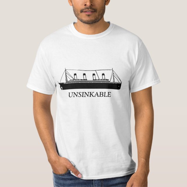 T-shirts 100 anos do titânico unsinkable (Frente)