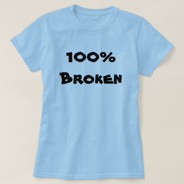 T-shirts 100% de azul quebrado (Frente do Design)