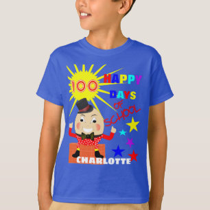 T-shirts 100 Dias De Diversão Escolar Humpty Personalizado