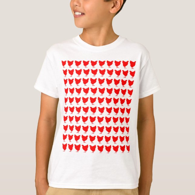 T-shirts 100 Galinhas - Vermelho (Frente)