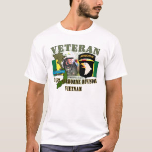 T-shirts 101st Div transportados por via aérea - Vietnam